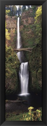 Framed Waterfall in a forest, Multnomah Falls, Columbia River Gorge, Multnomah County, Oregon, USA Print