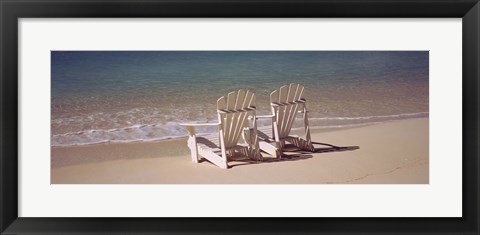 Framed Adirondack chair on the beach, Bahamas Print