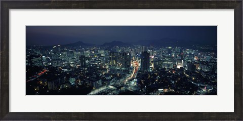 Framed Aerial view of a city, Seoul, South Korea 2011 Print