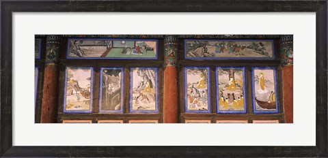 Framed Paintings in a Buddhist temple, Kayasan Mountains, Haeinsa Temple, Gyeongsang Province, South Korea Print