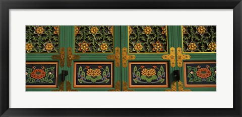 Framed Buddhist temple Paintings, Kayasan Mountains, Haeinsa Temple, Gyeongsang Province, South Korea Print