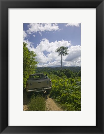 Framed Truck a dirt road, Malao, Big Bay Highway, Espiritu Santo, Vanuatu Print