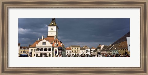 Framed Town Center, Brasov, Transylvania, Romania Print