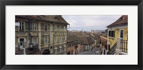 Framed Buildings in a city, Town Center, Big Square, Sibiu, Transylvania, Romania Print