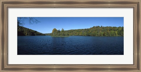 Framed Trees in a forest at the lakeside, Plitvice Lake, Plitvice Lakes National Park, Croatia Print