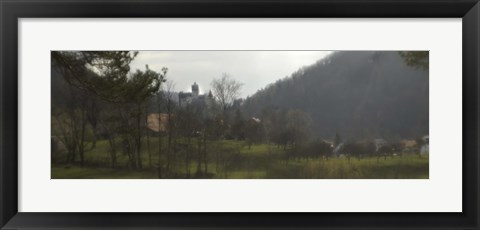 Framed Castle on a hill, Bran Castle, Transylvania, Romania Print