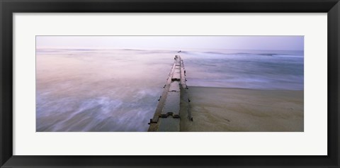 Framed Tide break on the beach at sunrise, Cape Hatteras National Seashore, North Carolina, USA Print