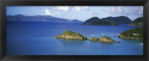 Framed Hills at a coast, Trunk Bay, St. John, US Virgin Islands Print