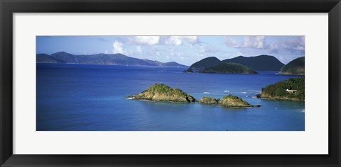 Framed Hills at a coast, Trunk Bay, St. John, US Virgin Islands Print