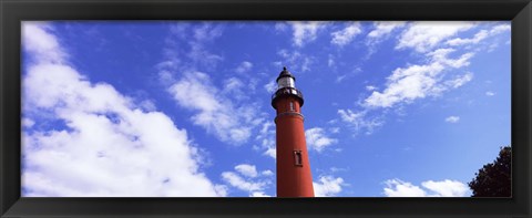 Framed Low angle view of a lighthouse, Ponce De Leon Inlet Lighthouse, Ponce Inlet, Volusia County, Florida, USA Print