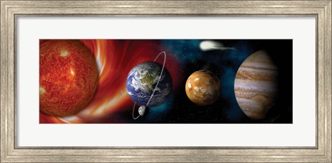 Framed Sun and planets Print