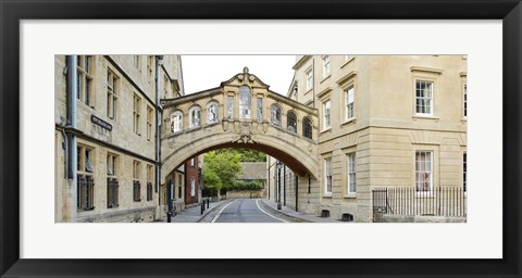 Framed Bridge across a road, Bridge of Sighs, New College Lane, Hertford College, Oxford, Oxfordshire, England Print