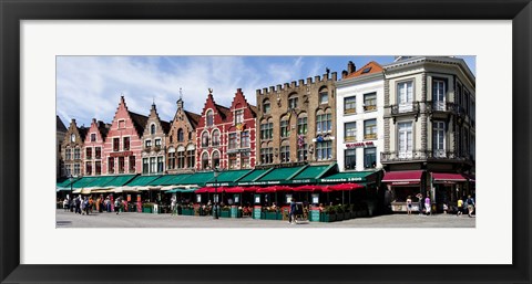 Framed Market at a town square, Bruges, West Flanders, Belgium Print