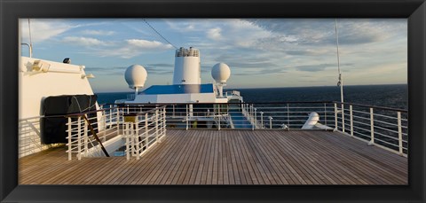 Framed Cruise ship deck, Bruges, West Flanders, Belgium Print