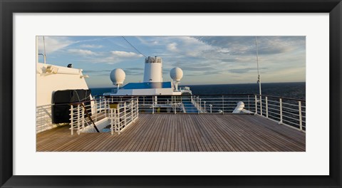 Framed Cruise ship deck, Bruges, West Flanders, Belgium Print