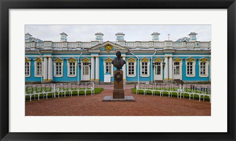 Framed Facade of a palace, Tsarskoe Selo, Catherine Palace, St. Petersburg, Russia Print