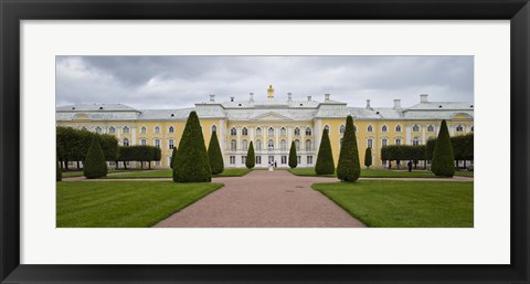 Framed Facade of a palace, Peterhof Grand Palace, St. Petersburg, Russia Print