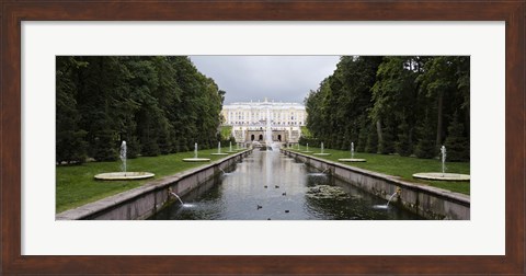 Framed Canal at Grand Cascade at Peterhof Grand Palace, St. Petersburg, Russia Print