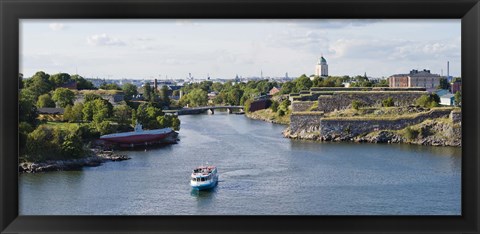 Framed Fortress at the waterfront, Suomenlinna, Helsinki, Finland Print