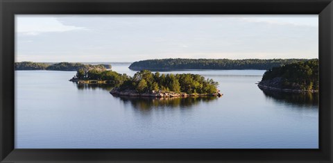 Framed Small islands in the sea, Stockholm Archipelago, Sweden Print