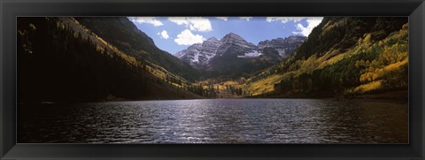 Framed Lake with mountain range in the background, Aspen, Pitkin County, Colorado, USA Print