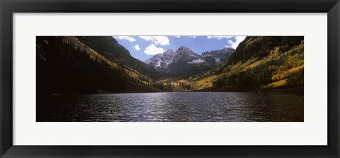 Framed Lake with mountain range in the background, Aspen, Pitkin County, Colorado, USA Print