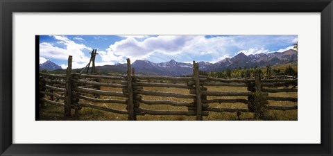 Framed Fence in a field, State Highway 62, Ridgway, Colorado Print