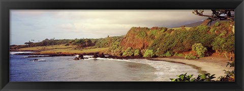 Framed Coastline, Hamoa Beach, Hana, Maui, Hawaii, USA Print