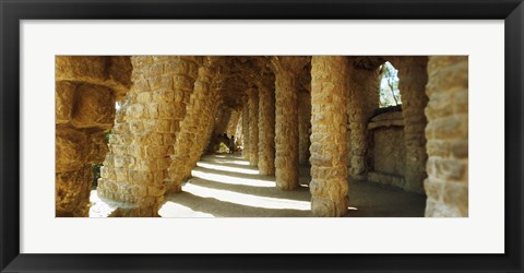 Framed Architectural detail, Park Guell, Barcelona, Catalonia, Spain (horizontal) Print