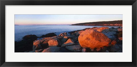 Framed Rock formations on the coast, Otter Creek Cove, Acadia National Park, Mount Desert Island, Hancock County, Maine, USA Print