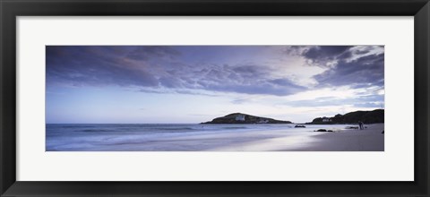 Framed Beach at dusk, Burgh Island, Bigbury-On-Sea, Devon, England Print