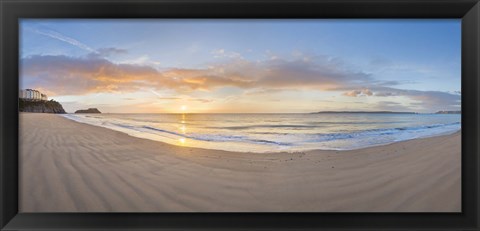 Framed Sunrise over the sea, Tenby, Pembrokeshire, Wales Print