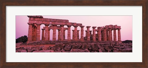 Framed Ruins of a temple, Temple E, Selinunte, Trapani Province, Sicily, Italy Print