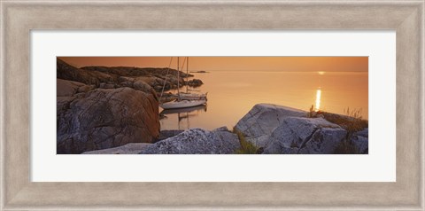 Framed Sailboats on the coast, Lilla Nassa, Stockholm Archipelago, Sweden Print