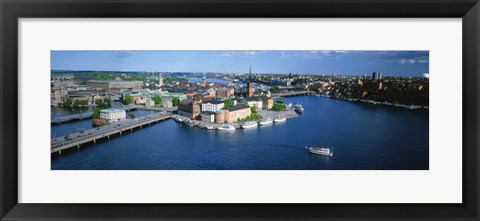 Framed Aerial view of an island, Riddarholmen Island, Riddarfjarden, Stockholm, Sweden Print