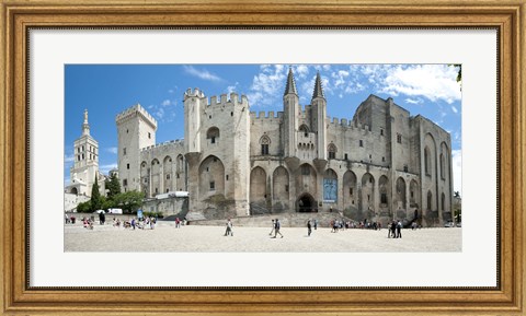 Framed People in front of a palace, Palais des Papes, Avignon, Vaucluse, Provence-Alpes-Cote d&#39;Azur, France Print