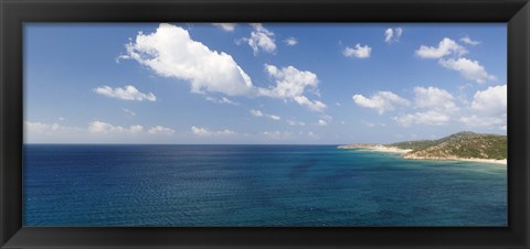 Framed Island in the sea, Costa Del Sol, Torre di Chia, Sulcis, Sardinia, Italy Print