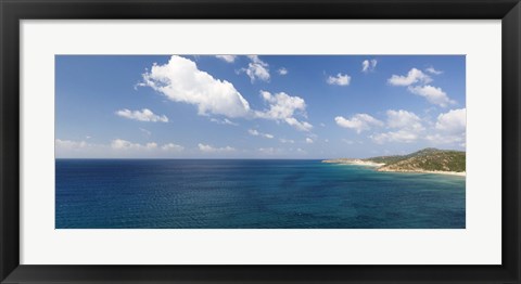 Framed Island in the sea, Costa Del Sol, Torre di Chia, Sulcis, Sardinia, Italy Print