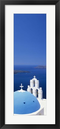 Framed High angle view of a church, Firostefani, Santorini, Cyclades Islands, Greece Print