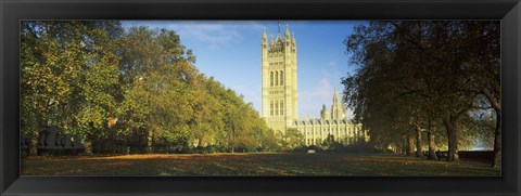 Framed Victoria Tower at a government building, Houses of Parliament, London, England Print