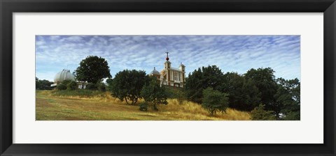 Framed Fluffy Clouds Over Royal Observatory, Greenwich Park, Greenwich, London, England Print