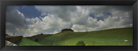 Framed Clouds over Kirkcarrion copse, Middleton-In-Teesdale, County Durham, England Print