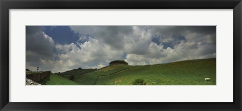 Framed Clouds over Kirkcarrion copse, Middleton-In-Teesdale, County Durham, England Print