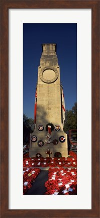 Framed Cenotaph and wreaths, Whitehall, Westminster, London, England Print