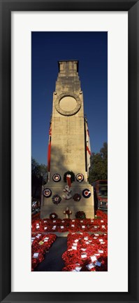 Framed Cenotaph and wreaths, Whitehall, Westminster, London, England Print