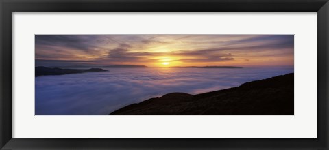 Framed Sunset over a lake, Loch Lomond, Argyll And Bute, Scotland Print