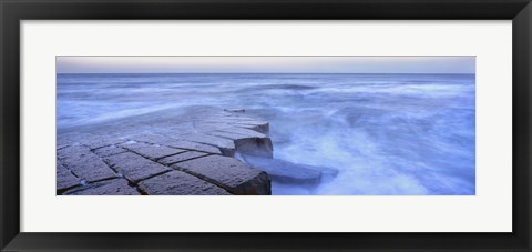 Framed Basalt rock, Berwick Upon Tweed, Scotland Print