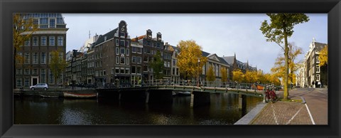 Framed Bridge Over a Canal, Amsterdam, Netherlands Print