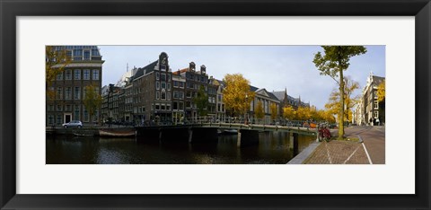 Framed Bridge Over a Canal, Amsterdam, Netherlands Print