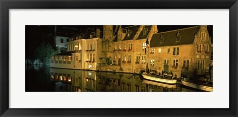 Framed Houses at the waterfront, Bruges, Flanders, Belgium Print